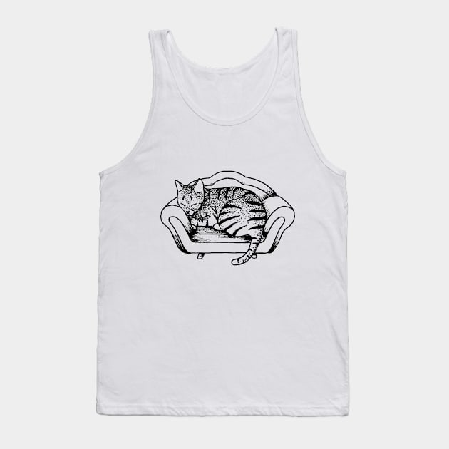 Tiger Cat Sofa Tank Top by RicardoCarn